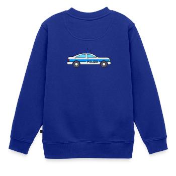 Polizeiauto für Kinder - Deutscher Streifenwagen - Kinder Premium Organic Sweatshirt - Royalblau - Hinten - AI Model Kid Female (0cm)