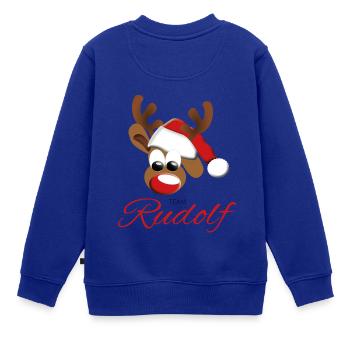 Team Rudolf - Kinder Premium Organic Sweatshirt - Royalblau - Hinten - AI Model Kid Female (0cm)