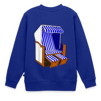 Strandkorb - Kinder Premium Organic Sweatshirt - Royalblau - Hinten - AI Model Kid Female (0cm)