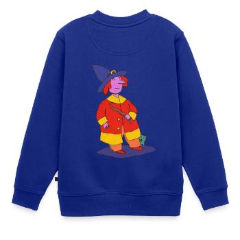 der Zauberer - Kinder Premium Organic Sweatshirt - Royalblau - Hinten - AI Model Kid Female (0cm)