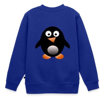 penguin - Kinder Premium Organic Sweatshirt - Royalblau - Hinten - AI Model Kid Female (0cm)