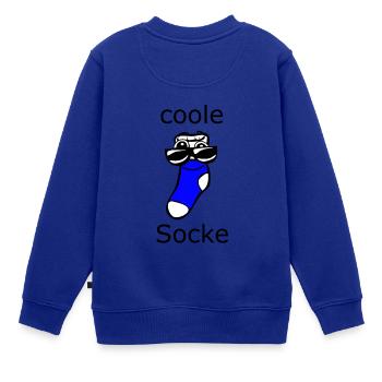 coole socke - Kinder Premium Organic Sweatshirt - Royalblau - Hinten - AI Model Kid Female (0cm)