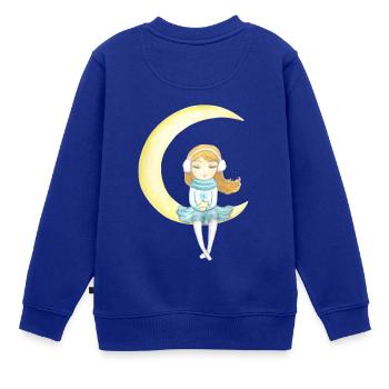 Luna - Kinder Premium Organic Sweatshirt - Royalblau - Hinten - AI Model Kid Female (0cm)