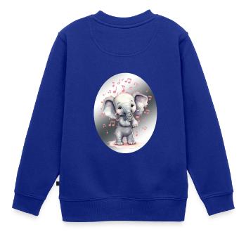 Melodie des Elefanten - Kinder Premium Organic Sweatshirt - Royalblau - Hinten - AI Model Kid Female (0cm)