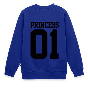 Prinzessin 01 - Kinder Premium Organic Sweatshirt - Royalblau - Hinten - AI Model Kid Female (0cm)