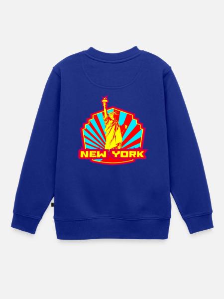 New York - Kinder Premium Organic Sweatshirt - Royalblau