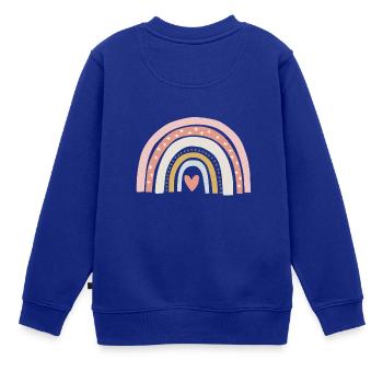 Regenbogen Herz - Kinder Premium Organic Sweatshirt - Royalblau - Hinten - AI Model Kid Female (0cm)