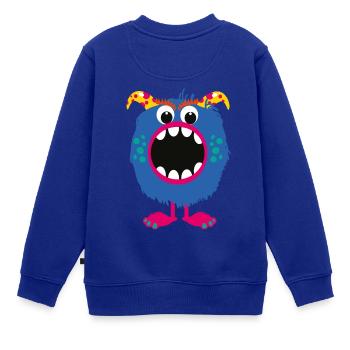 Buchstaben Monster O - Kinder Premium Organic Sweatshirt - Royalblau - Hinten - AI Model Kid Female (0cm)