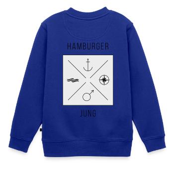 Hamburger Jung - Kinder Premium Organic Sweatshirt - Royalblau - Hinten - AI Model Kid Female (0cm)