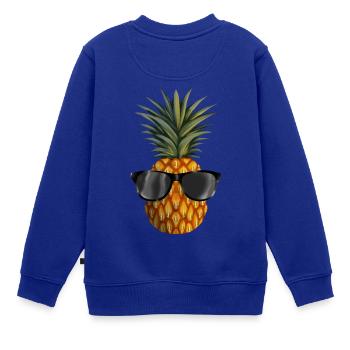 Ananas coolness - Kinder Premium Organic Sweatshirt - Royalblau - Hinten - AI Model Kid Female (0cm)