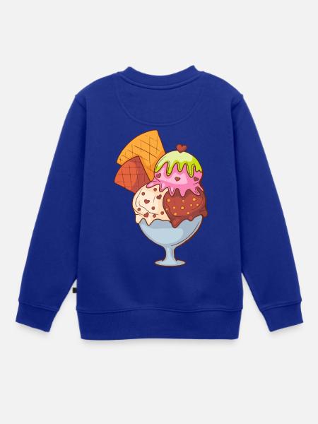 Eis Speiseeis Eiskrem Eiscreme Kugeleis Eisbecher - Kinder Premium Organic Sweatshirt - Royalblau