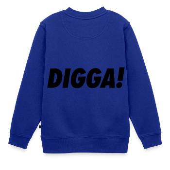 Digga! - Kinder Premium Organic Sweatshirt - Royalblau - Hinten - AI Model Kid Female (0cm)