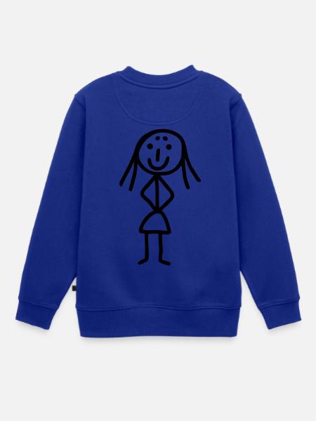 Funny Strichmännchen Frau - Kinder Premium Organic Sweatshirt - Royalblau