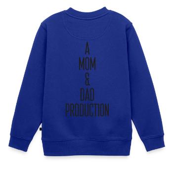 Mama und Papa Produktion - Kinder Premium Organic Sweatshirt - Royalblau - Hinten - AI Model Kid Female (0cm)