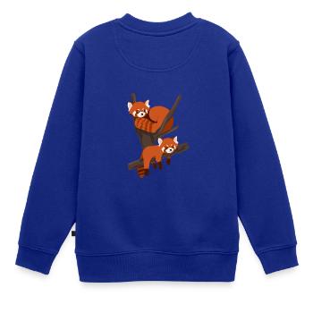 Roter Panda - Kinder Premium Organic Sweatshirt - Royalblau - Hinten - AI Model Kid Female (0cm)