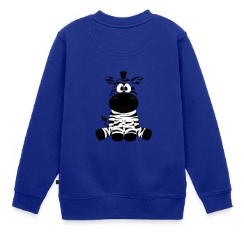 zebra - Kinder Premium Organic Sweatshirt - Royalblau - Hinten - AI Model Kid Female (0cm)
