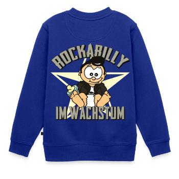 Rockabilly im Wachstum - Kinder Premium Organic Sweatshirt - Royalblau - Hinten - AI Model Kid Female (0cm)