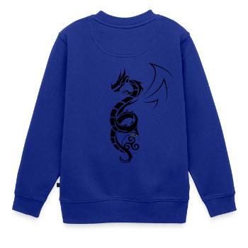 Stammes-Drache - Kinder Premium Organic Sweatshirt - Royalblau - Hinten - AI Model Kid Female (0cm)