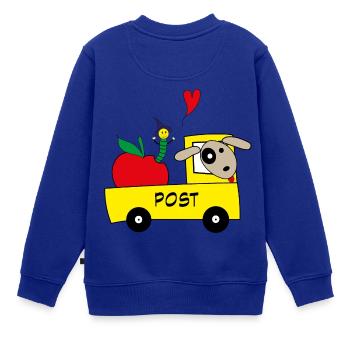 Postauto mit Hund - Kinder Premium Organic Sweatshirt - Royalblau - Hinten - AI Model Kid Female (0cm)