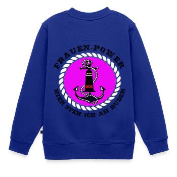 Kapitänin, Kapitänin zur See,Frauenpower, Seefahrt - Kinder Premium Organic Sweatshirt - Royalblau - Hinten - AI Model Kid Female (0cm)
