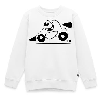 Rennwagen - Kinder Premium Organic Sweatshirt - Weiß - Vorne - AI Model Kid Male (0cm)