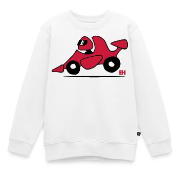 Rennwagen - Kinder Premium Organic Sweatshirt - Weiß - Vorne - AI Model Kid Male (0cm)