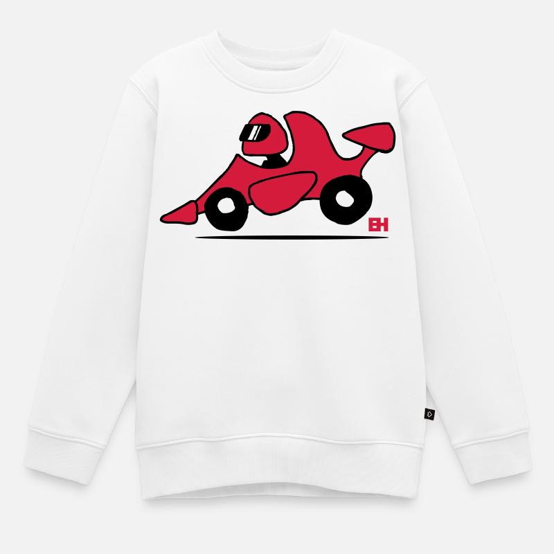 voiture de course - Sweat Premium enfant bio - blanc