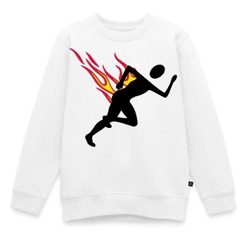 Jogger avec flammes - Sweat Premium enfant bio - blanc - Devant - AI Model Kid Male (0cm)