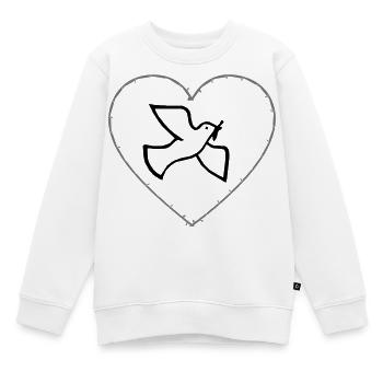 Friedenstaube Dornenherz - Kinder Premium Organic Sweatshirt - Weiß - Vorne - AI Model Kid Male (0cm)