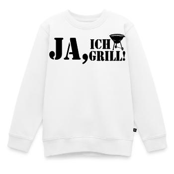 Grillkönig, Grillen, BBQ, Ja ich Grill (25) - Kinder Premium Organic Sweatshirt - Weiß - Vorne - AI Model Kid Male (0cm)