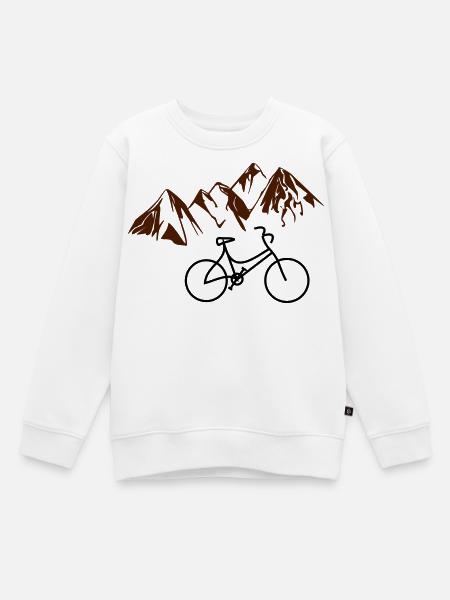 Altes Fahrrad vor Bergen - Kinder Premium Organic Sweatshirt - Weiß