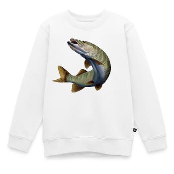 Pike - Kids Premium Organic Sweatshirt - white - Front - AI Model Kid Male (0cm)