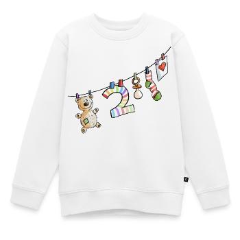 Zweiter Geburtstag - Bin schon zwei - Geschenk - Kinder Premium Organic Sweatshirt - Weiß - Vorne - AI Model Kid Male (0cm)