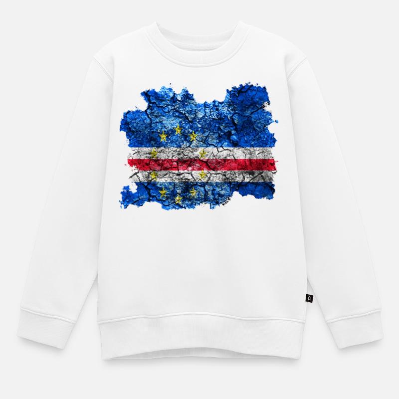 Cabo Verde Drapeau Vintage - Sweat Premium enfant bio - blanc