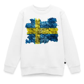 Schweden Vintage Flagge - Kinder Premium Organic Sweatshirt - Weiß - Vorne - AI Model Kid Male (0cm)