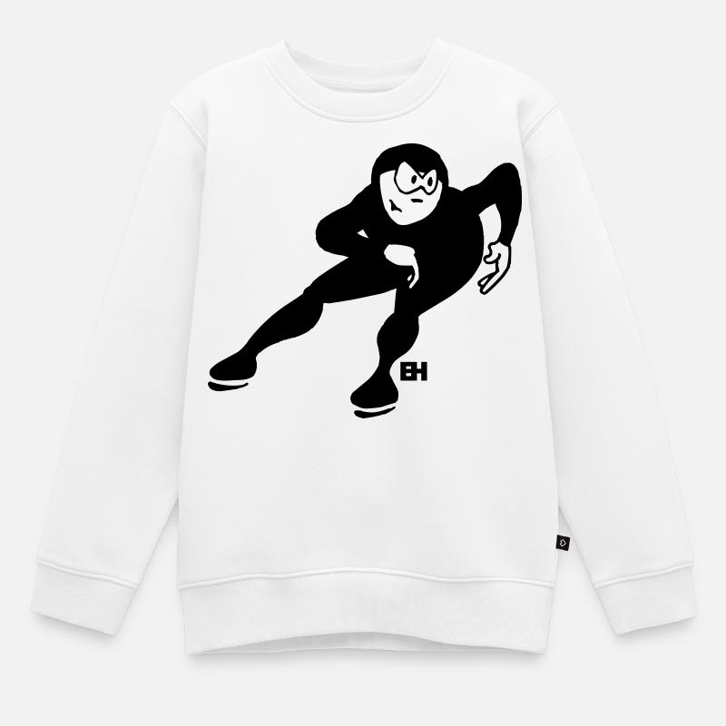 Eisschnellläufer - Kinder Premium Organic Sweatshirt - Weiß