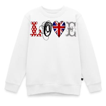 Love UK Black - Kinder Premium Organic Sweatshirt - Weiß - Vorne - AI Model Kid Male (0cm)