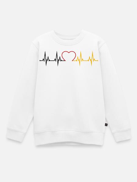 Deutschland Herzschlag - Kinder Premium Organic Sweatshirt - Weiß