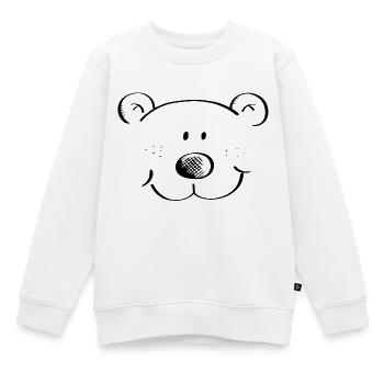 Bärchen Kopf - Bär - Bären - Teddybär - Grizzly - Kinder Premium Organic Sweatshirt - Weiß - Vorne - AI Model Kid Male (0cm)