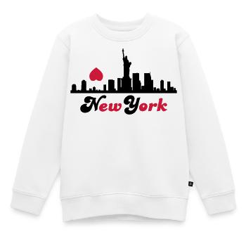 new york - Kinder Premium Organic Sweatshirt - Weiß - Vorne - AI Model Kid Male (0cm)