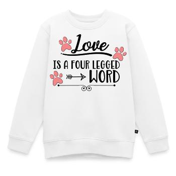 Chien - Sweat Premium enfant bio - blanc - Devant - AI Model Kid Male (0cm)