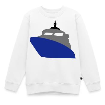 schiff - Kinder Premium Organic Sweatshirt - Weiß - Vorne - AI Model Kid Male (0cm)