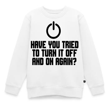 Haben Sie versucht, den PC aus- und wieder einzuschalten? # - Kinder Premium Organic Sweatshirt - Weiß - Vorne - AI Model Kid Male (0cm)