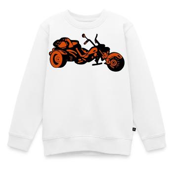Chopper Inferno – Comic Style Trike - Kinder Premium Organic Sweatshirt - Weiß - Vorne - AI Model Kid Male (0cm)