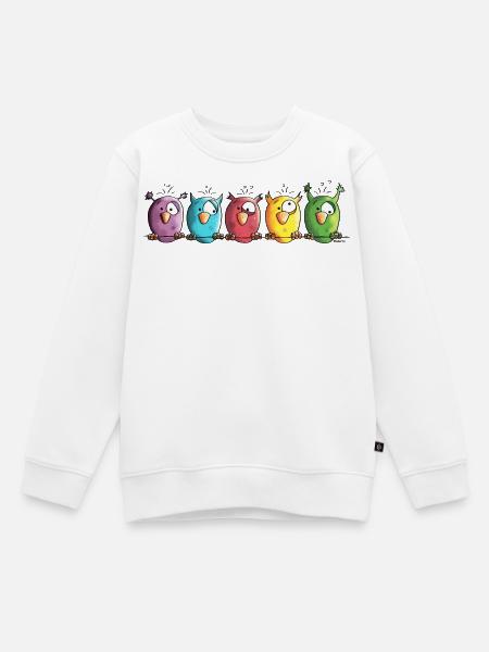 Funny Owls - Eule - Vogel - Kinder Premium Organic Sweatshirt - Weiß
