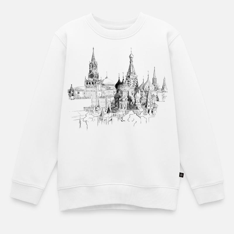 Moscou - Sweat Premium enfant bio - blanc