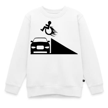 Rollstuhlfahrer springt über eine Rampe # - Kinder Premium Organic Sweatshirt - Weiß - Vorne - AI Model Kid Male (0cm)