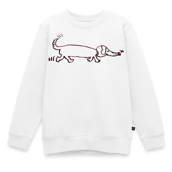 drôle teckel, teckel, chien, teckel - Sweat Premium enfant bio - blanc - Devant - AI Model Kid Male (0cm)