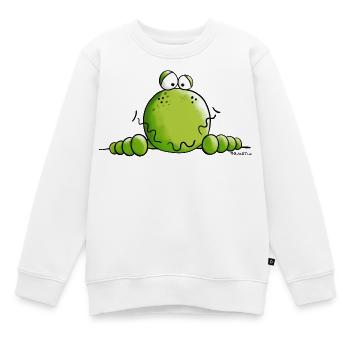 Neugieriger Frosch - Kinder Premium Organic Sweatshirt - Weiß - Vorne - AI Model Kid Male (0cm)