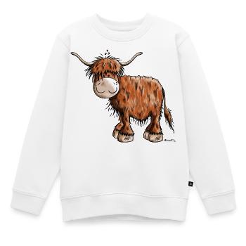 Highland Cattle - Kids Premium Organic Sweatshirt - white - Front - AI Model Kid Male (0cm)